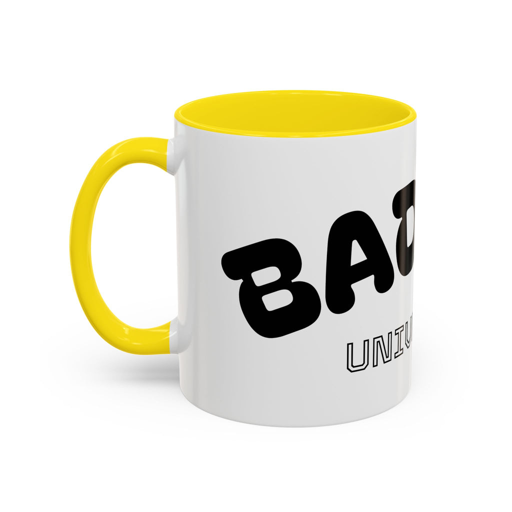 Mug Accent « Badass University » — Tasse à Café Humoristique et Originale (11/15oz)
